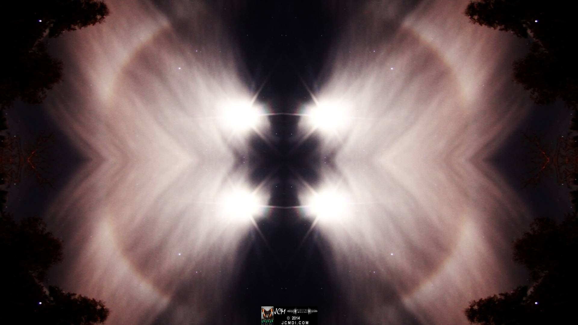 Quadroscopic Artwork made from an image of the night sky